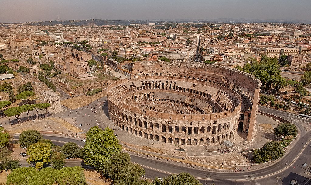 Foto aerea del Colosseo